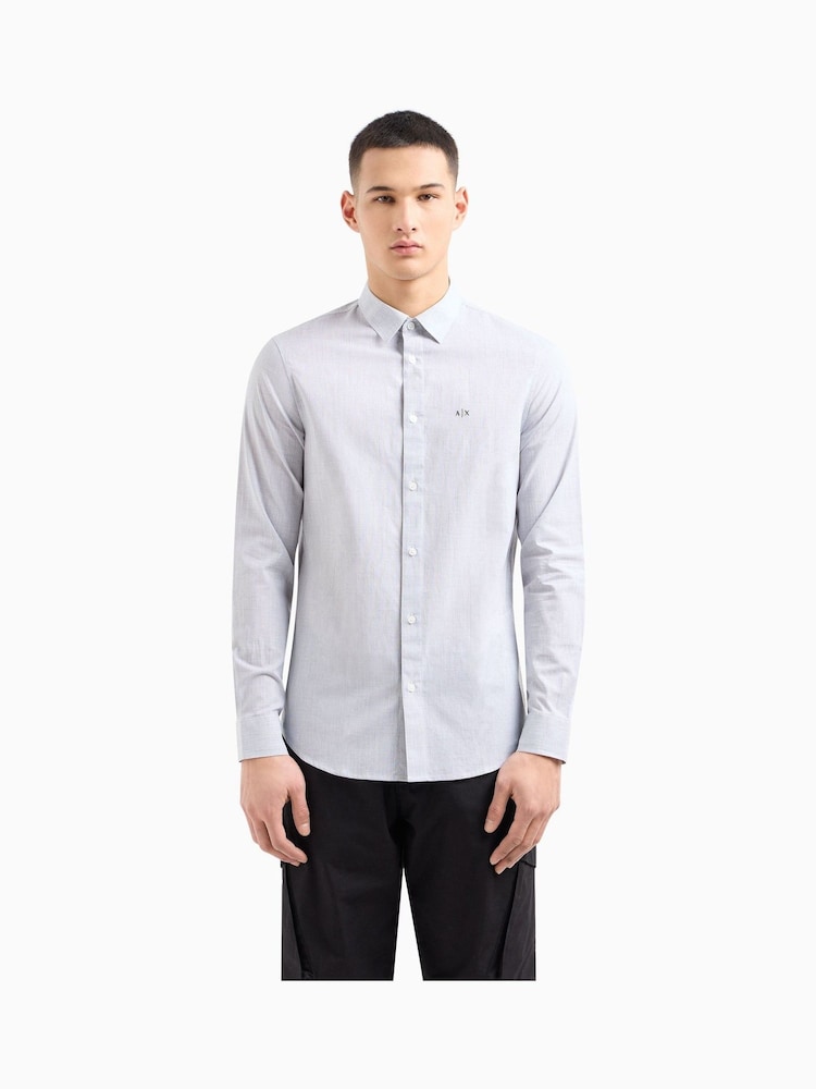 Armani Exchange Light Blue Ripple Shirt - Image 1 of 5