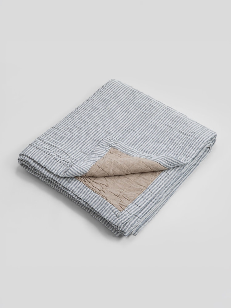 Secret Linen Store Sidney Stripe Quilted Throw - 4의 이미지 4
