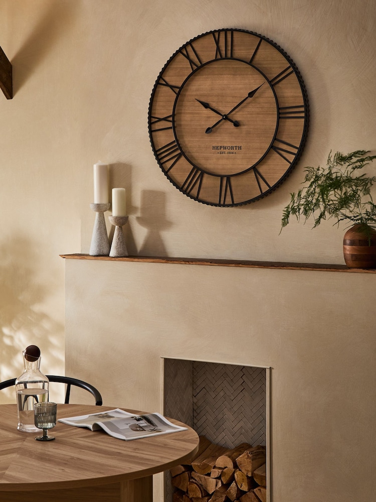 Dark Natural Bronx 90cm Clock - Image 1 of 4