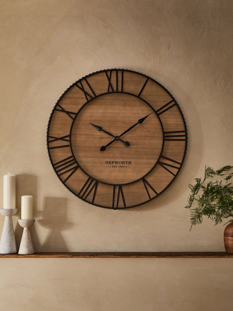 Dark Natural Bronx 90cm Clock - Image 2 of 4
