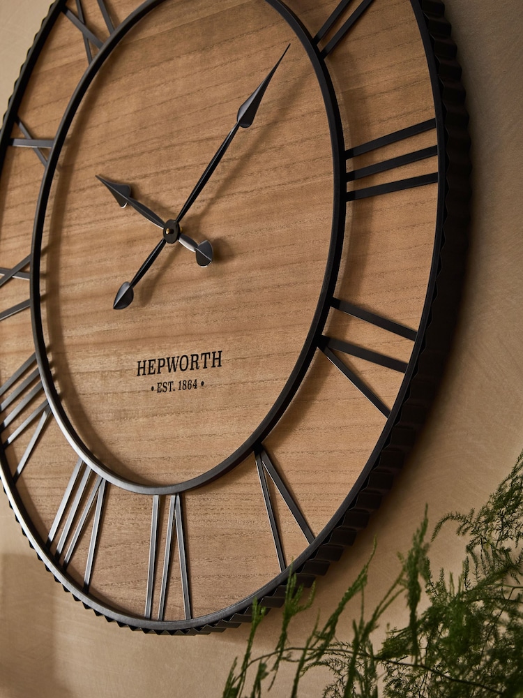 Dark Natural Bronx 90cm Clock - Image 4 of 4