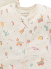 Purebaby Short Sleeve Zip Rompers 2 Pack - Imagen 3 de 5