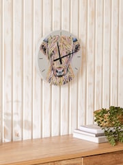 Multicolour Hamish the Highland Cow 30cm Wall Clock - Image 2 of 4