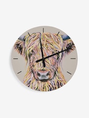 Multicolour Hamish the Highland Cow 30cm Wall Clock - Image 3 of 4