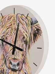 Multicolour Hamish the Highland Cow 30cm Wall Clock - Image 4 of 4