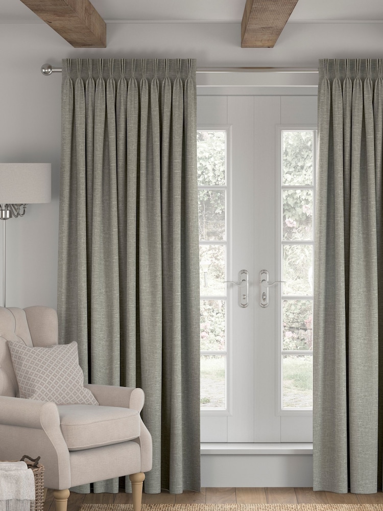 Grey Chunky Weave Made To Measure Curtains - Image 1 of 9