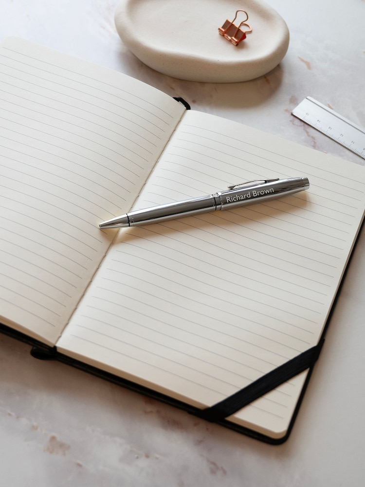 Personalised Luxury Cross Journal and Pen Gift Set with Silver Detailing by Treat Republic - Image 2 of 5