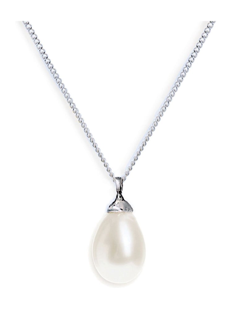 Ivory & Co Rhodium Westbury Pearl Drop Pendant - Image 1 of 5