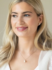 Ivory & Co Rhodium Westbury Pearl Drop Pendant - Image 2 of 5