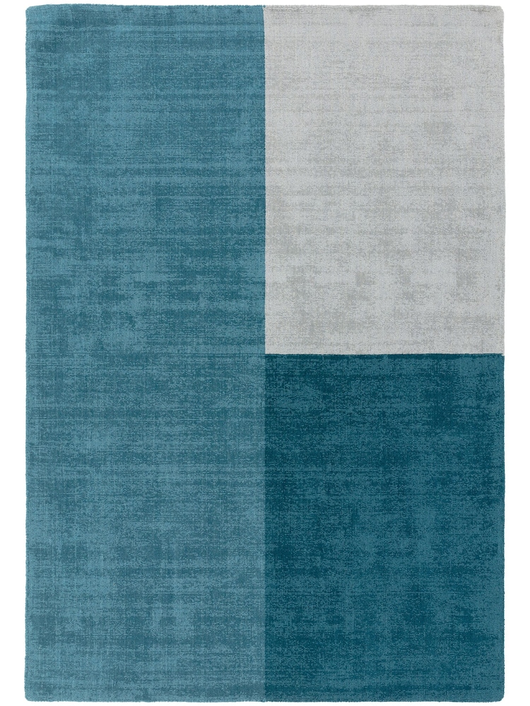 Asiatic Rugs Teal Blue Blox Colourblock Rug - Image 1 of 5