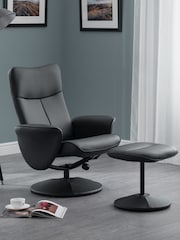Julian Bowen White Lugano Recliner and Stool Set - Image 1 of 7