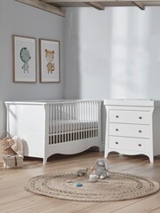 CuddleCo White Ash 1 Cashmere Clara Nursery Furniture Set 2 Piece - Image 1 of 7
