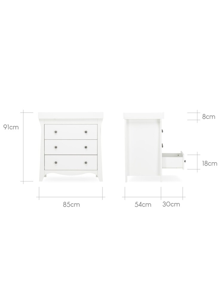 CuddleCo White Ash 1 Cashmere Clara Nursery Furniture Set 2 Piece - Image 7 of 7