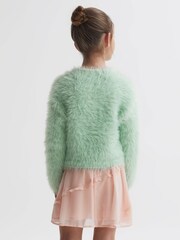 Reiss Green Freida Fluffy Crew Neck Jumper - Image 5 of 6