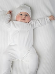 Emile et Rose 100% Cotton All in One With Embroidered Yoke & Hat - Image 1 of 4