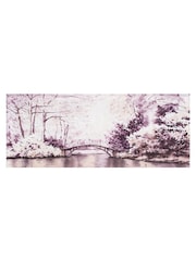 Art For The Home Purple Watercolour Forest Bridge Wall Art - Image 2 of 2