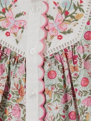 Monsoon Green Floral Print Scallop Cotton Blouse - Image 2 of 2