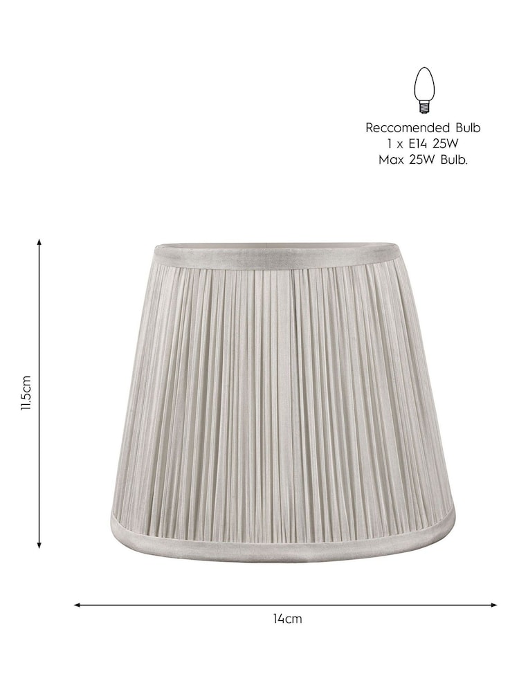 Laura Ashley Silver Hemsley Pleated Silk Empire Easyfit Lamp Shade - Image 6 of 6