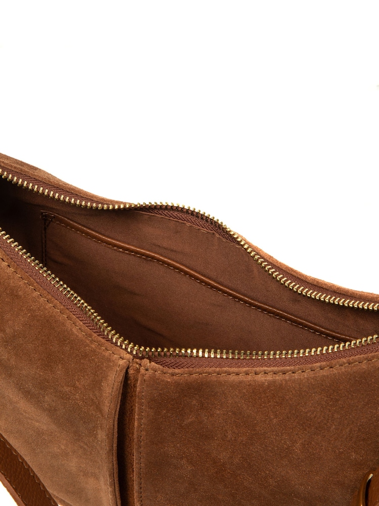 Pure Luxuries London Brown 'Johanna' Suede Evening Bag - Image 7 of 7 Pure Luxuries London Brown 'Johanna' Suede Evening Bag - Image 7 of 7
