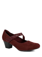 Pavers Red Wide fit Cone Heeled Mary Janes Shoes - Image 2 of 6
