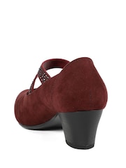 Pavers Red Wide fit Cone Heeled Mary Janes Shoes - Image 3 of 6
