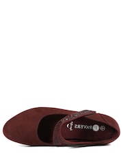 Pavers Red Wide fit Cone Heeled Mary Janes Shoes - Image 5 of 6