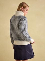 Joules Ingrid Patterned Jumper with Detachable Roll Neck - Image 2 of 7