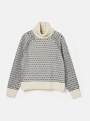 Joules Ingrid Patterned Jumper with Detachable Roll Neck - Image 7 of 7