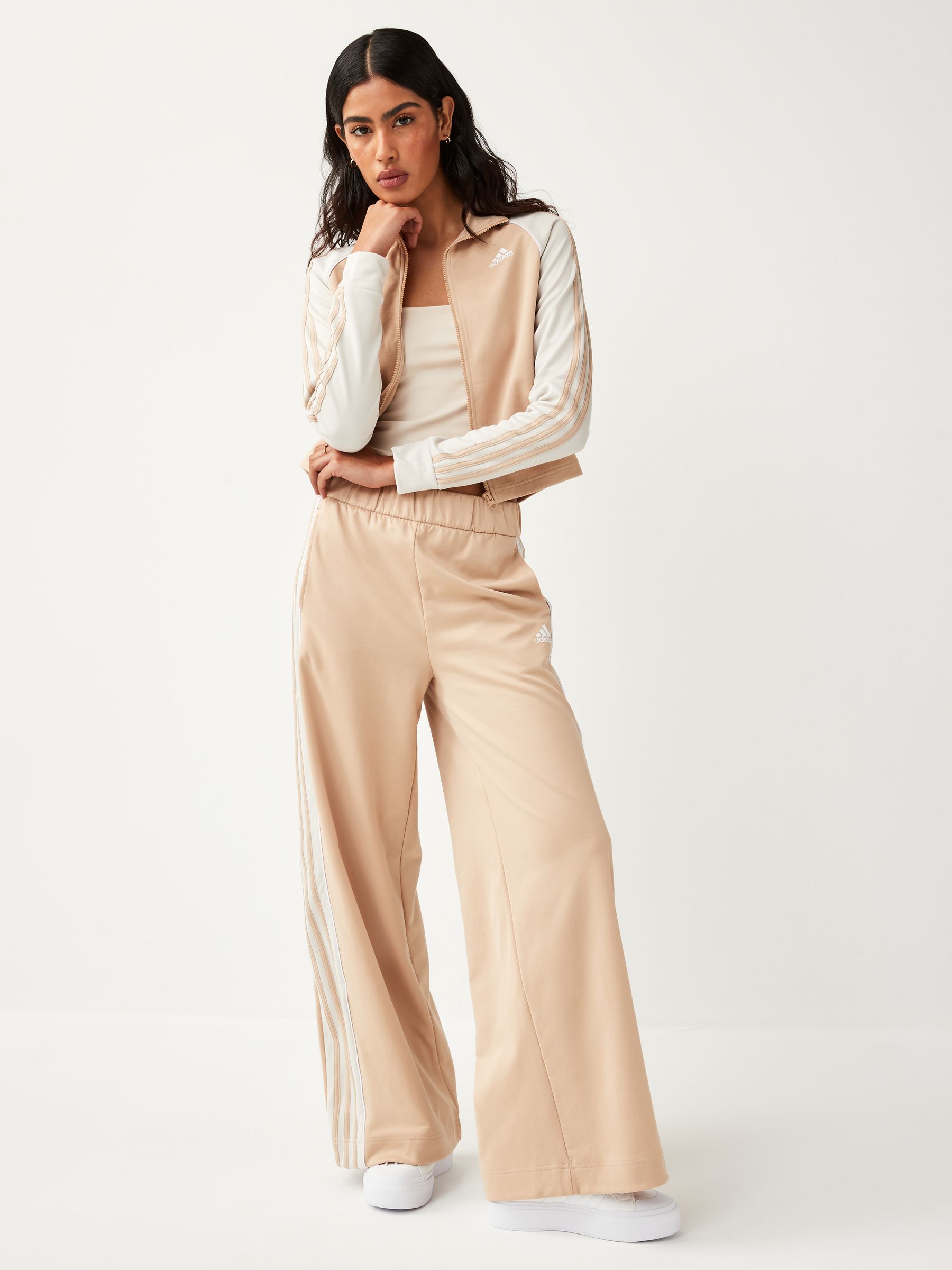 Adidas tracksuit cream discount