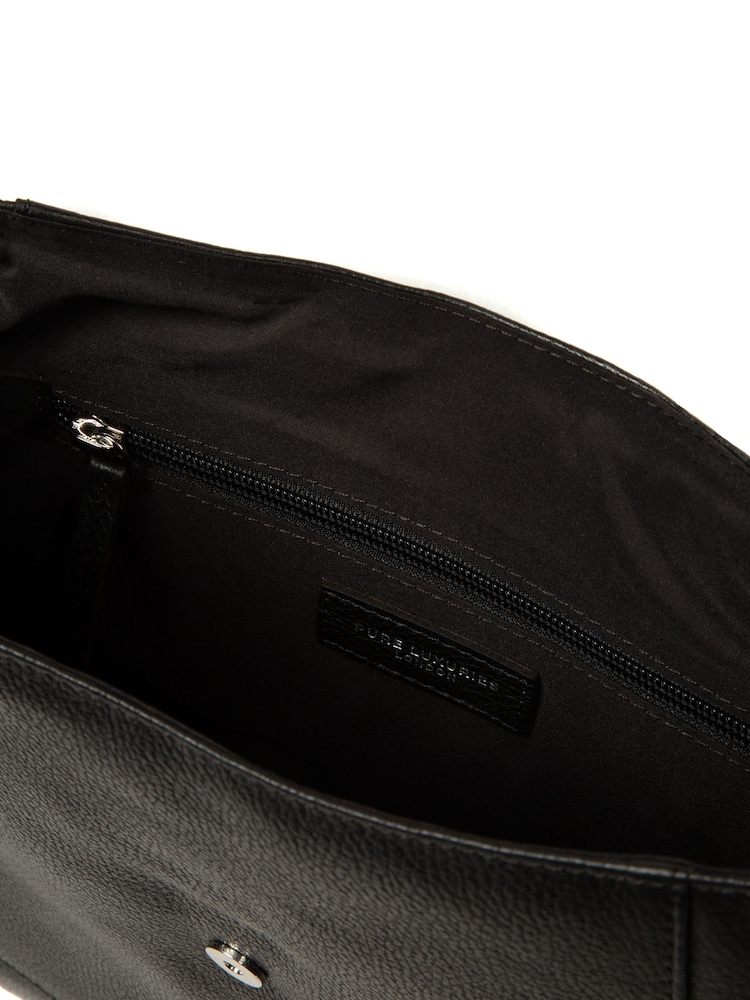 Pure Luxuries London Black 'Honour' Leather Cross-Body Bag - Image 5 of 5