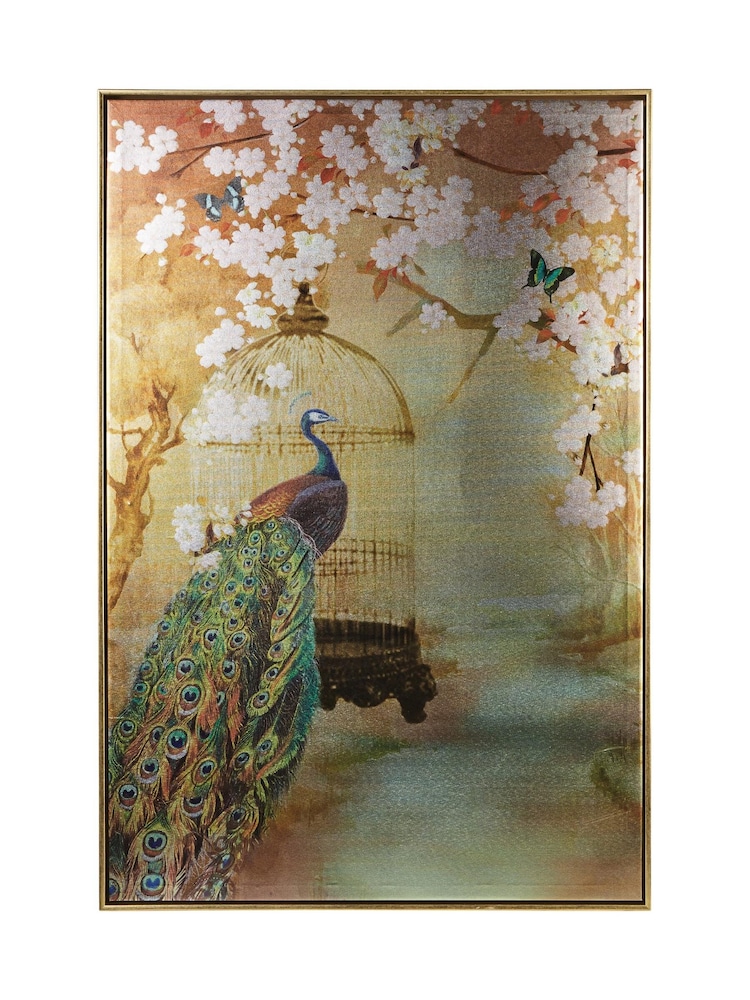 Arthouse Gold Suki Peacock Framed Print - Image 1 of 2