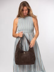 Pure Luxuries London Brown 'Polly' Suede Shoulder Bag - Image 2 of 8