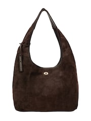 Pure Luxuries London Brown 'Polly' Suede Shoulder Bag - Image 4 of 8