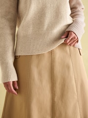 Joules May Oatmeal Merino Wool Jumper with Detachable Roll Neck - Image 5 of 9