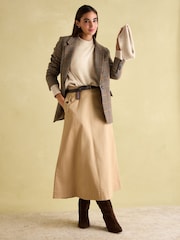 Joules May Oatmeal Merino Wool Jumper with Detachable Roll Neck - Image 6 of 9