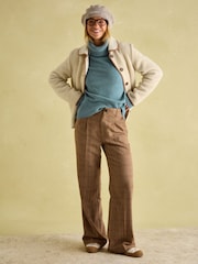 Joules May Blue Merino Wool Jumper with Detachable Roll Neck - Image 3 of 9