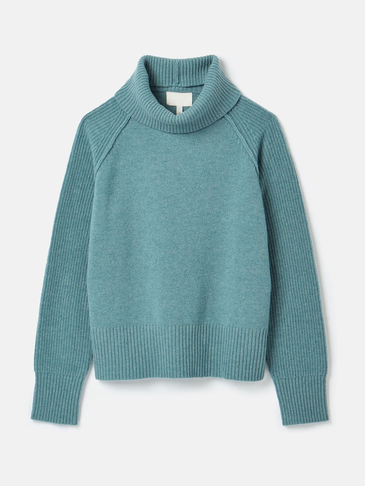 Joules May Blue Merino Wool Jumper with Detachable Roll Neck - Image 9 of 9 Joules May Blue Merino Wool Jumper with Detachable Roll Neck - Image 9 of 9