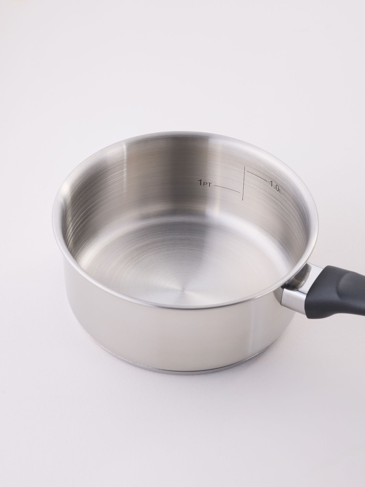 Judge Polished Steel 16cm Essentials Stainless Steel Uncoated Saucepan - Image 1 of 6