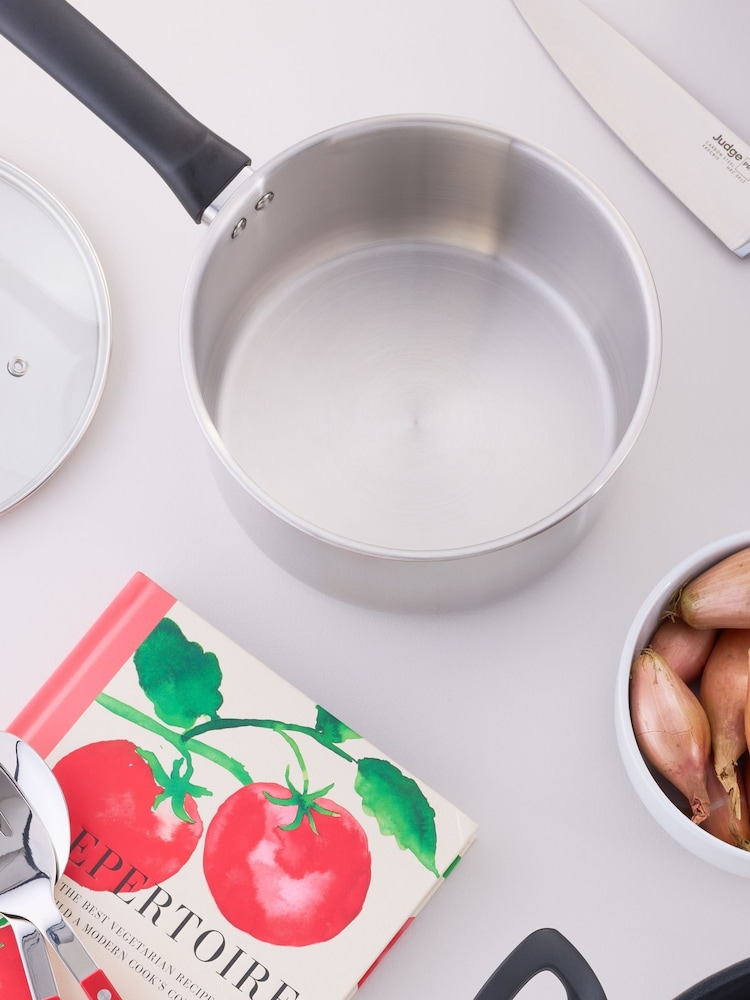 Judge Polished Steel 16cm Essentials Stainless Steel Uncoated Saucepan - Image 2 of 6
