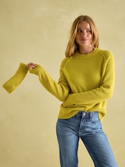 Joules May Yellow Merino Wool Jumper with Detachable Roll Neck - Image 8 of 9