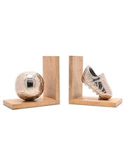 Personalised Rustic Wooden Football Bookends by Treat Republic - Image 4 of 4