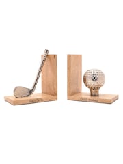 Personalised Rustic Wooden Golf Bookends Candle Holder by Treat Republic - Image 3 of 5