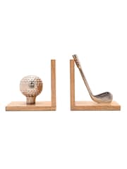 Personalised Rustic Wooden Golf Bookends Candle Holder by Treat Republic - Image 4 of 5