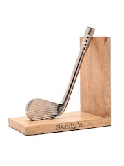 Personalised Rustic Wooden Golf Bookends Candle Holder by Treat Republic - Image 5 of 5