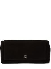 Pure Luxuries London Black Hope Suede Clutch Bag - Image 2 of 5
