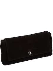 Pure Luxuries London Black Hope Suede Clutch Bag - Image 4 of 5