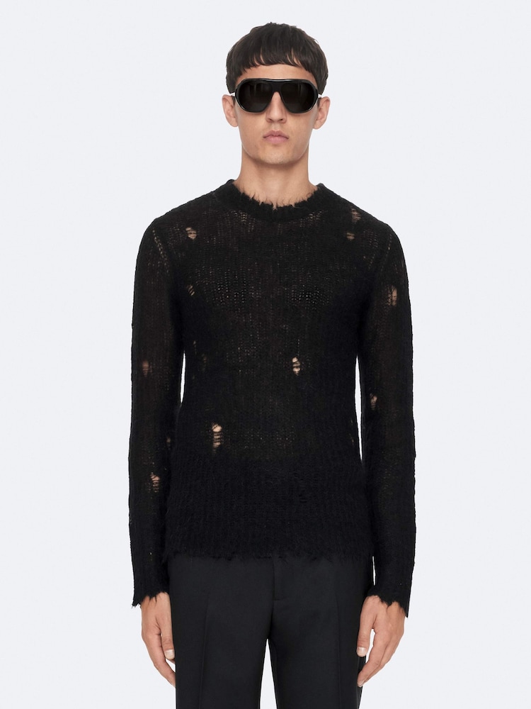 AllSaints Black Parx Crew Neck Jumper - Image 1 of 8