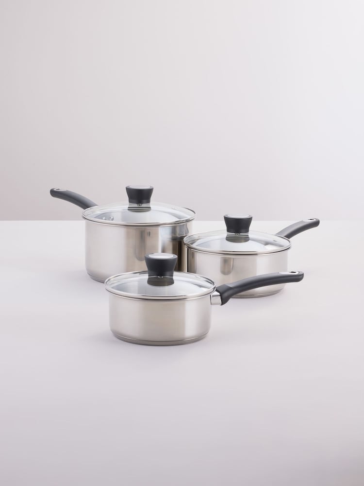 Judge Polished Steel 20cm Essentials Stainless Steel Uncoated Saucepan - Image 2 of 5 Judge Polished Steel 20cm Essentials Stainless Steel Uncoated Saucepan - Image 2 of 5