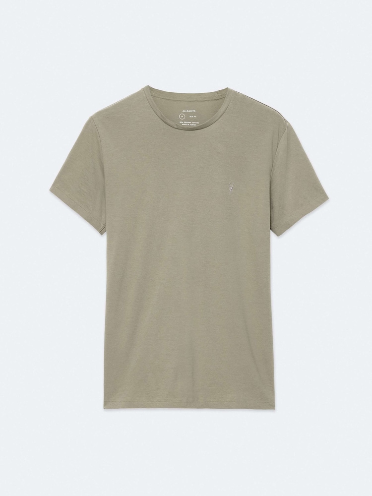 AllSaints Olive Green Tonic Short Sleeve Crew T-Shirt - Image 8 of 8 AllSaints Olive Green Tonic Short Sleeve Crew T-Shirt - Image 8 of 8