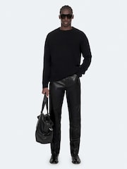 AllSaints Black Remus Crew Neck Jumper - Image 3 of 8